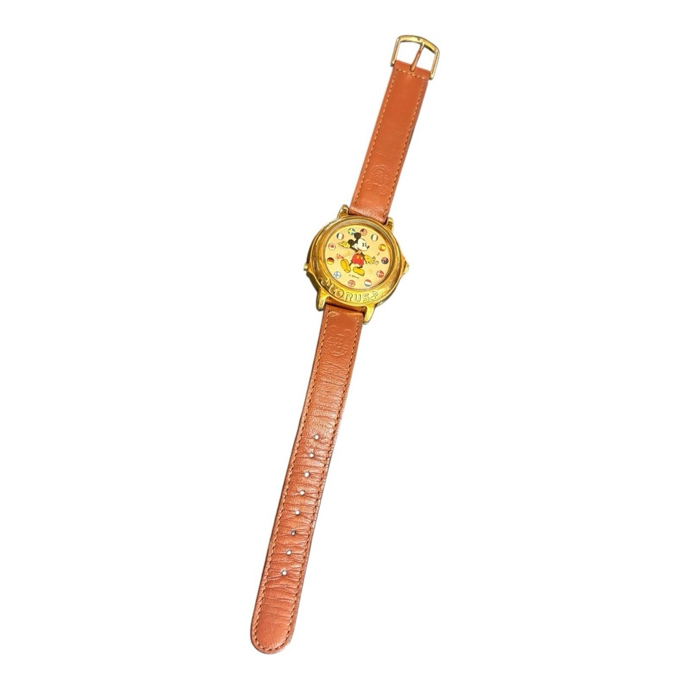 Lorus Mickey Mouse Flags Watch V421-0020 It's A Small World Music WORKS New Batt